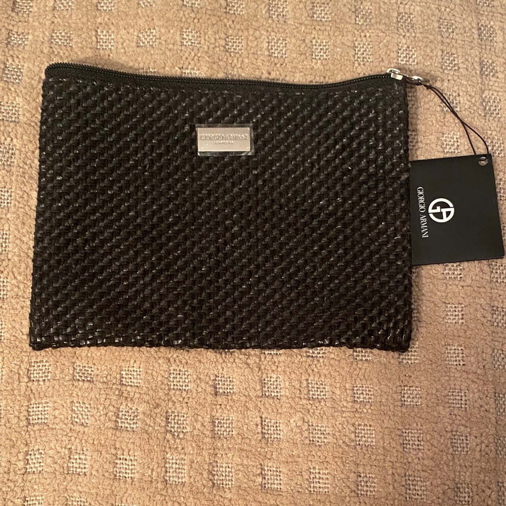 Giorgio Armani Black Woven Cosmetic beagle